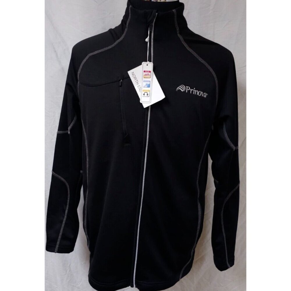 New North End Mens Medium Black Gravity Performance Full Zip Fleece Jacket